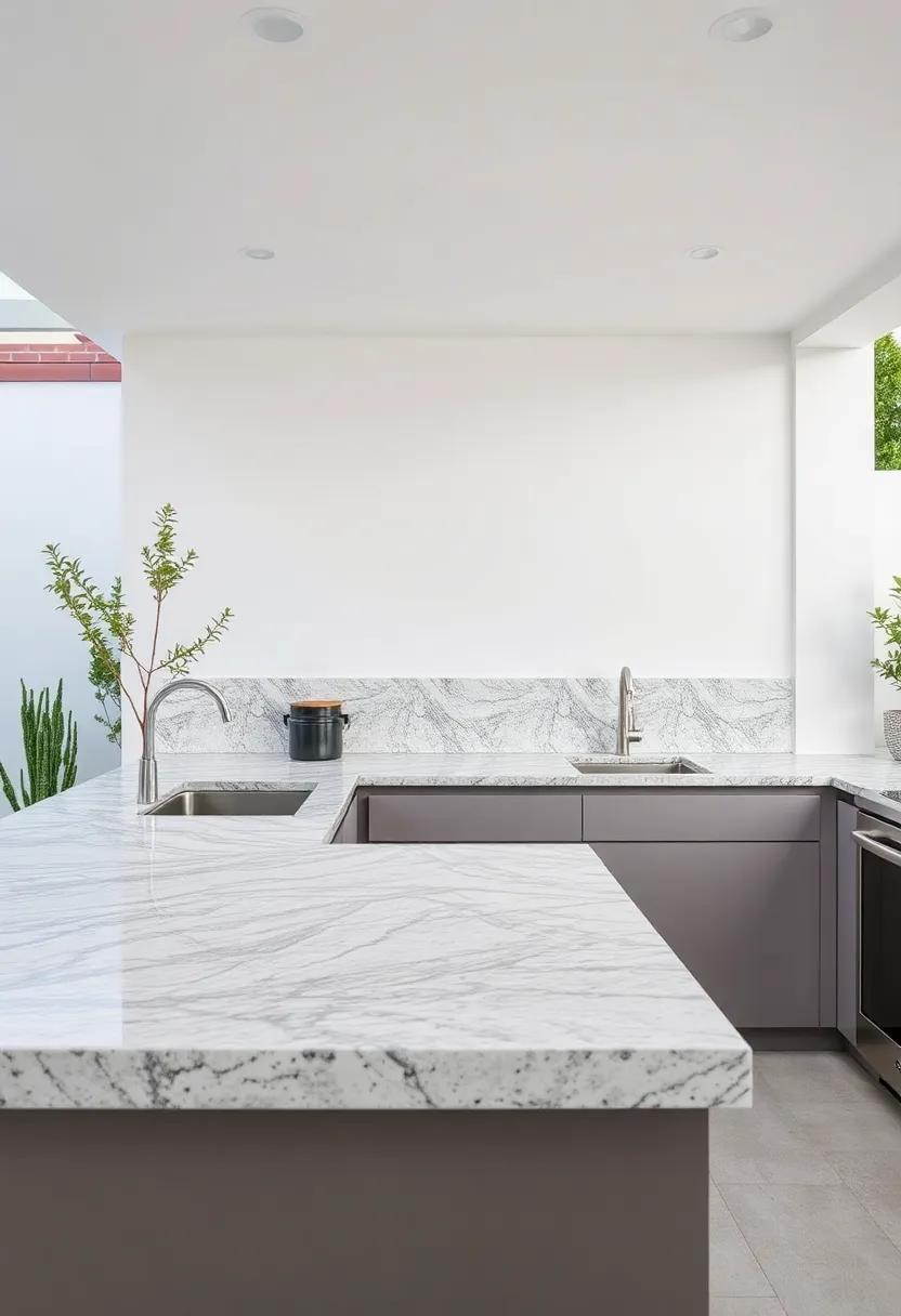Sleek Modernity: A polished granite‌ countertop paired with minimalist cabinetry ⁢creates a sophisticated⁢ outdoor ⁢kitchen that⁢ exudes modern elegance