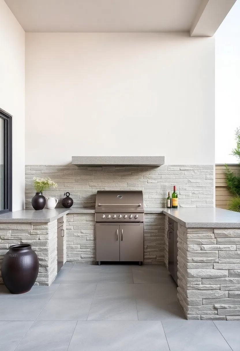 Sophisticated Minimalism: Clean lines and solid ⁣stonework embody a minimalist approach, encouraging uncluttered beauty in your outdoor ‍culinary space