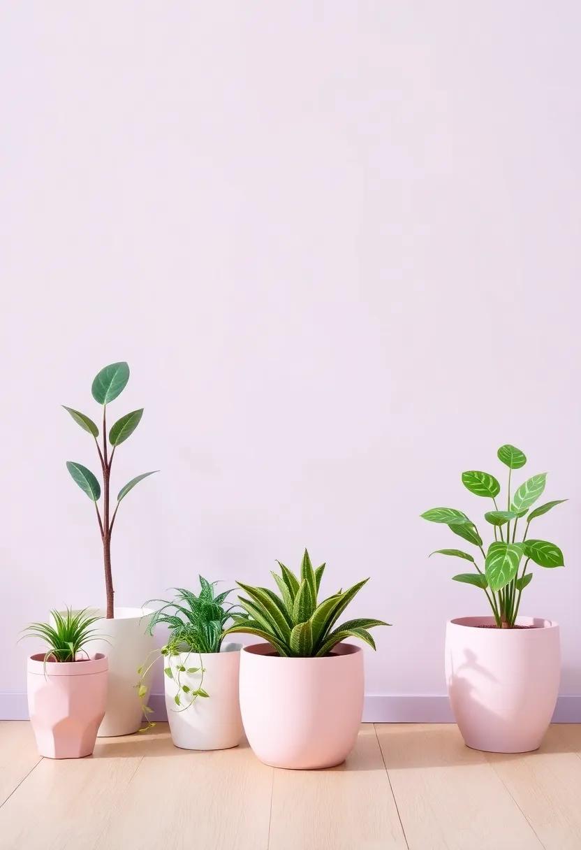 Decorate with Pastel Plants: Introduce soft pastel planters filled with easy-to-care-for plants or faux plants for a fresh touch