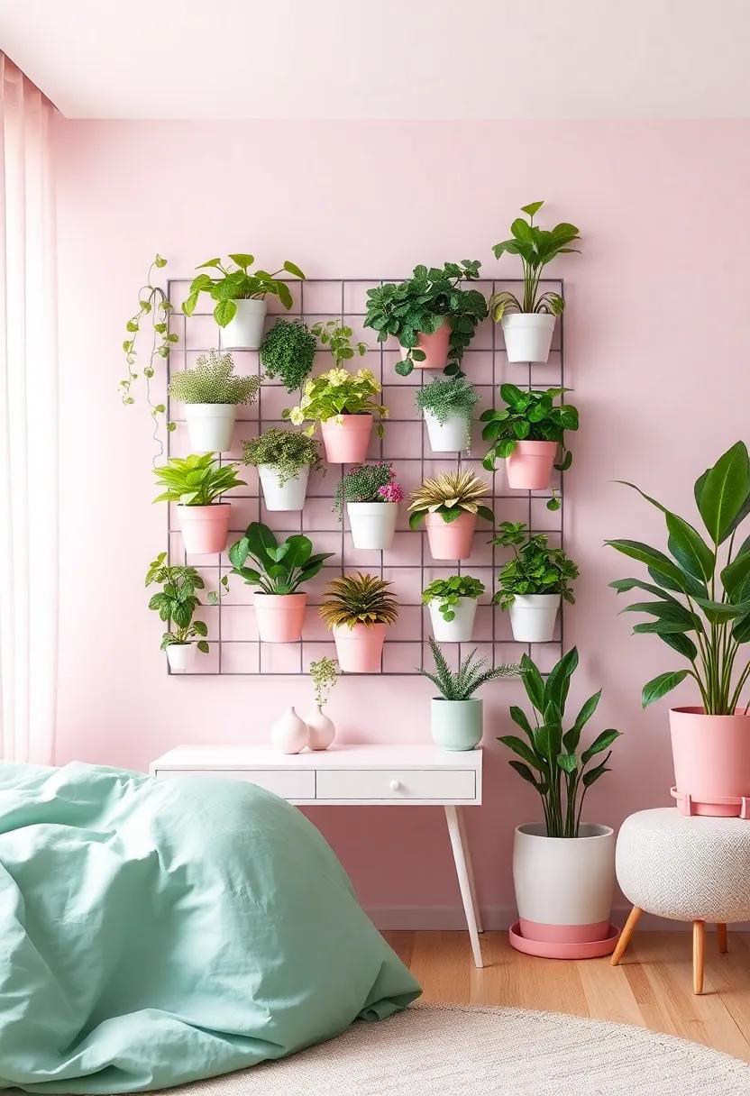 Vertical Garden: ⁢Consider creating a vertical ⁤garden⁤ wall with⁤ pastel planters to add a unique touch while also promoting ⁤a sense of calm
