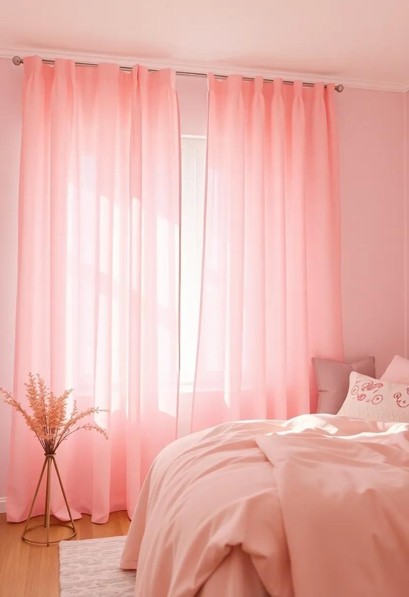 Cute curtains: ⁤Choose sheer curtains‍ in ⁤a‍ light pink to⁣ allow natural light to filter through while still adding ‌a⁤ romantic‍ touch to the windows