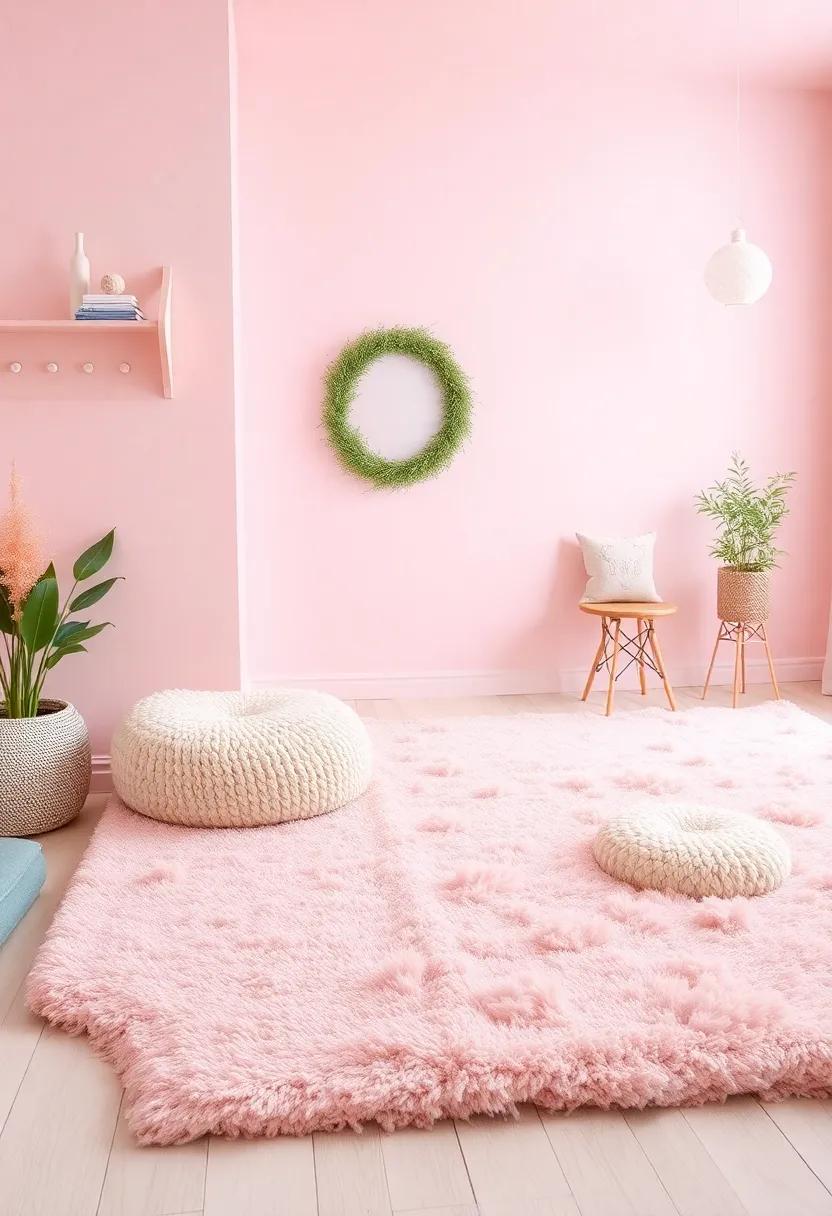 Playful Rugs: Lay down⁢ a‍ soft, fluffy⁤ rug in a pastel shade to add texture and ⁤comfort to the floor, making the space feel inviting and cozy