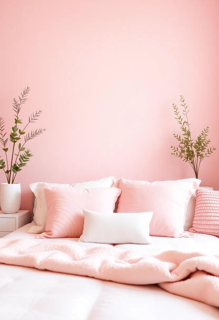 Plush Pillows: Decorate the bed and seating areas with pastel ​pink throw pillows that add comfort and a pop of color to the room's ⁤overall palette