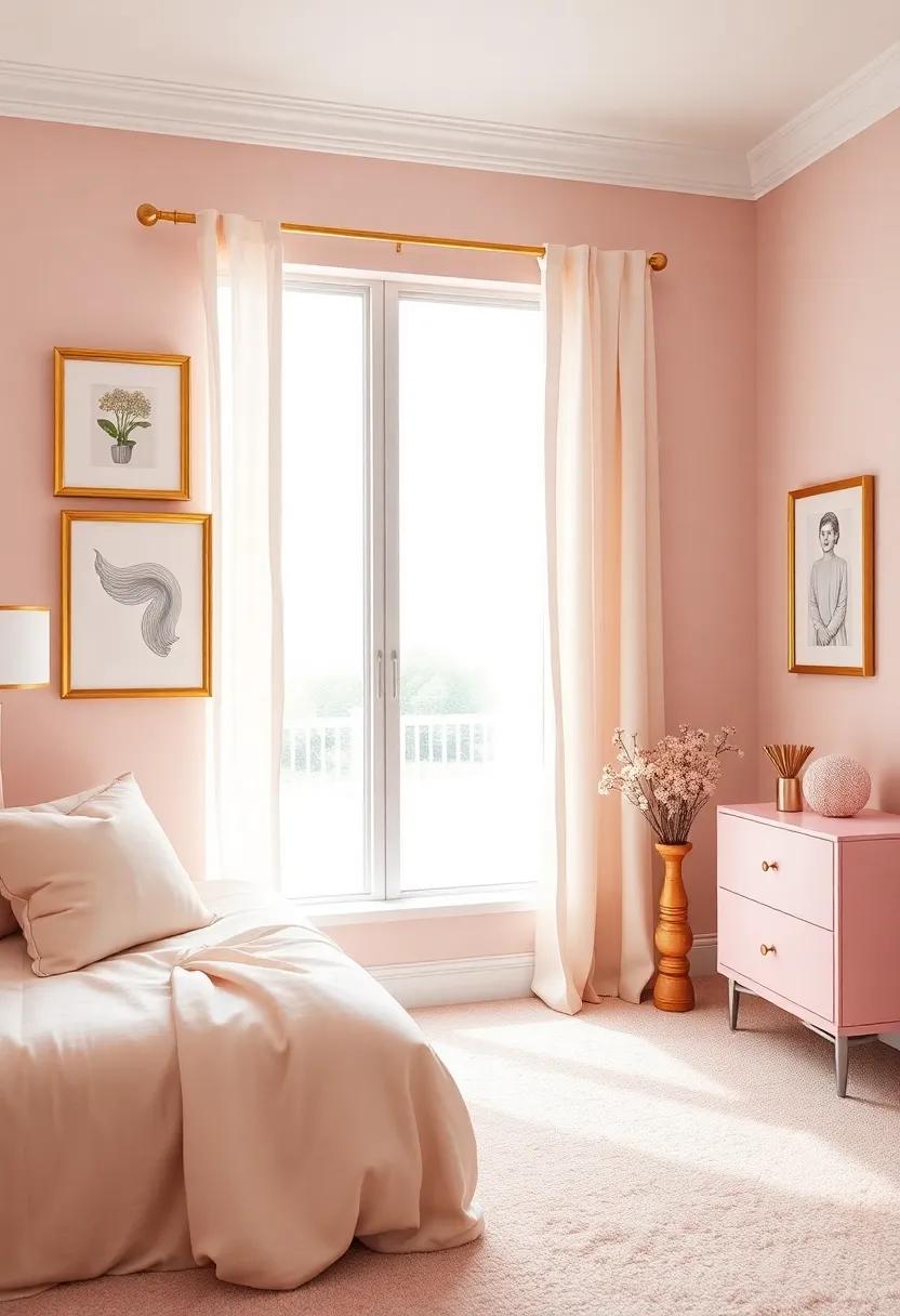 A Touch of Gold: Add gold ⁣accents through ⁢hardware, picture frames, or decorative pieces to elevate the sophisticated look of the⁢ pastel pink​ theme