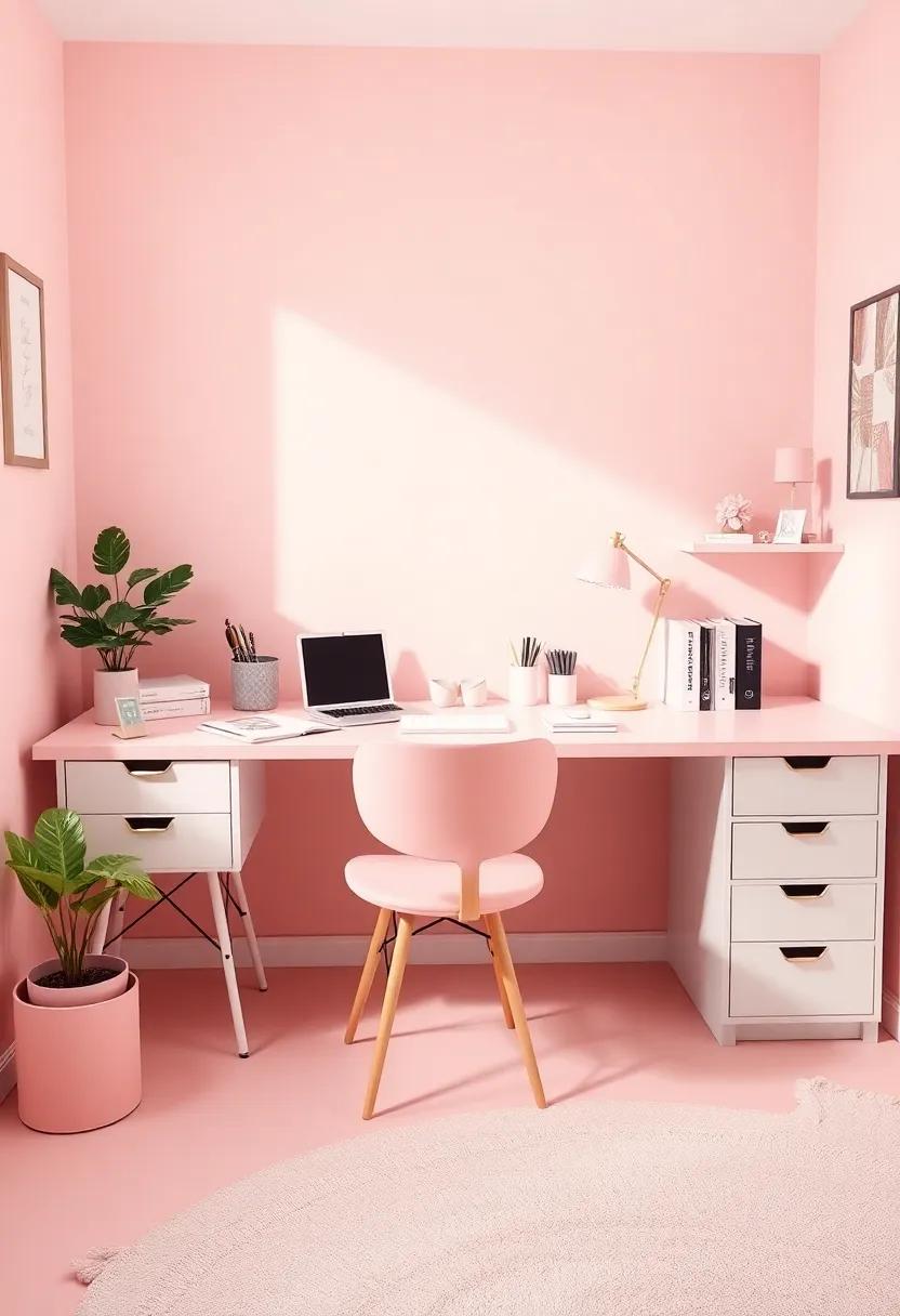 Stylish Study Area: ‍Design a study space with a chic desk ⁢in a pastel‌ shade, paired with stylish​ stationery and organization tools to encourage productivity