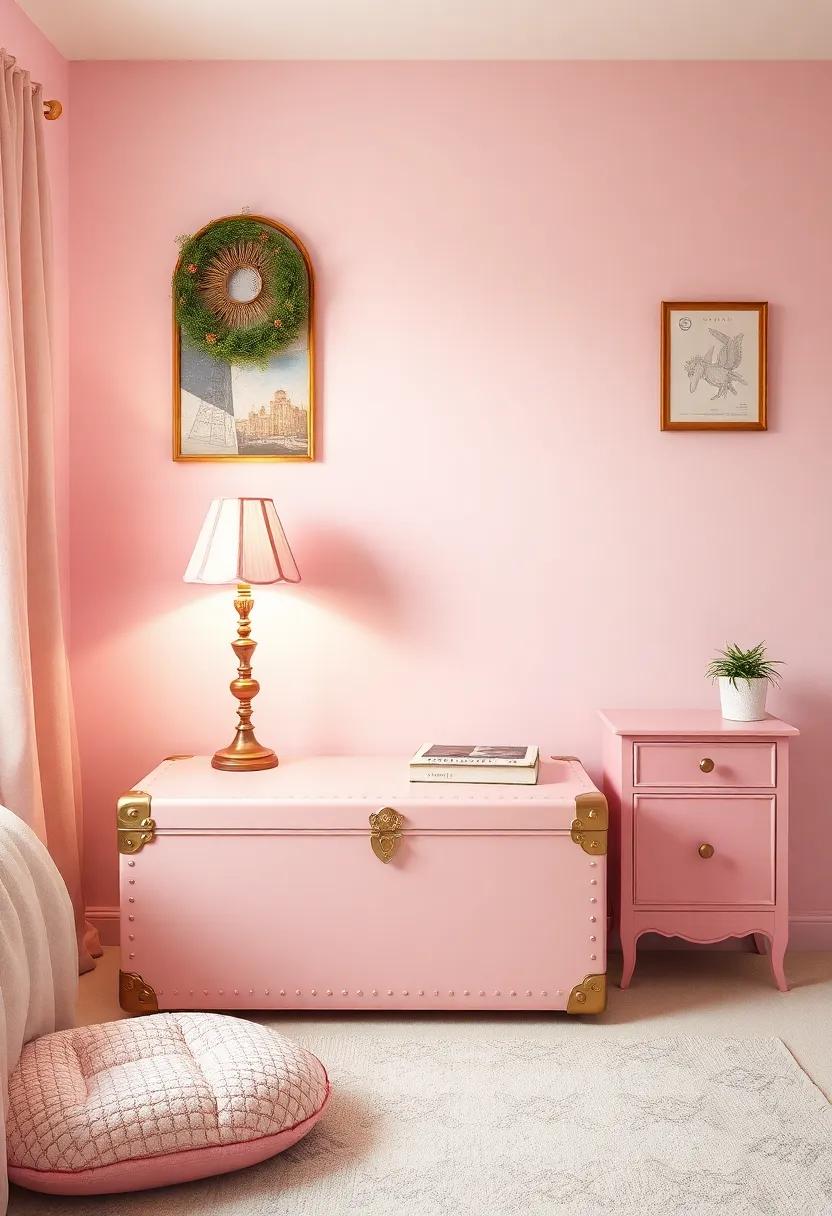 Funky Furniture: Opt for​ unique thrifted or modern pieces that come in pastel pink or coordinating colors, such as a cute desk ⁤or chair with personality