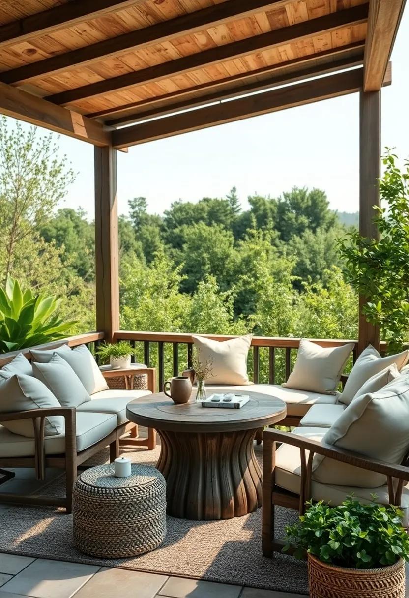 Cozy Rustic‍ Retreat: Embrace the charm of weathered​ wood and⁤ soft cushions, perfect for‌ sipping ⁤coffee while surrounded by nature