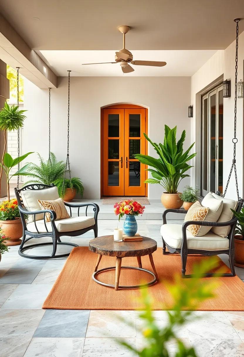 Explore the charm of ⁤a classic swing chair paired with‌ a vintage-inspired ⁤coffee table, ‌creating a whimsical retreat perfect for‍ storytelling
