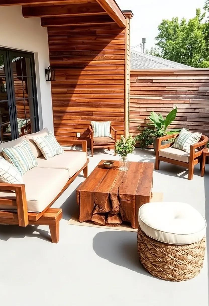 Rustic ⁤Firewood Touches: Incorporate wooden accents and a recycled wood coffee ⁣table for a lounge that ​feels natural and well-rooted
