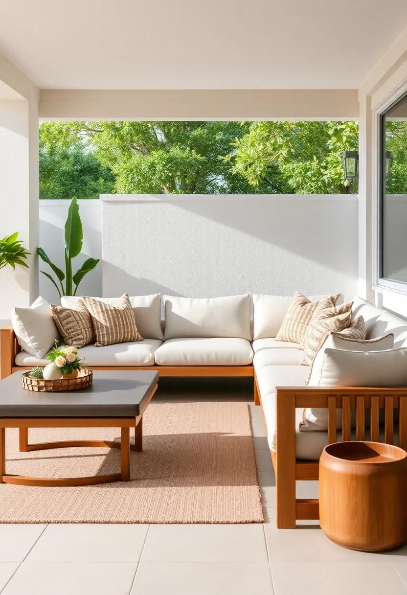 Experience‌ ultimate luxury with⁢ a modern outdoor sectional, ‌complete with ​oversized throw pillows to sink into while sipping your favorite drink