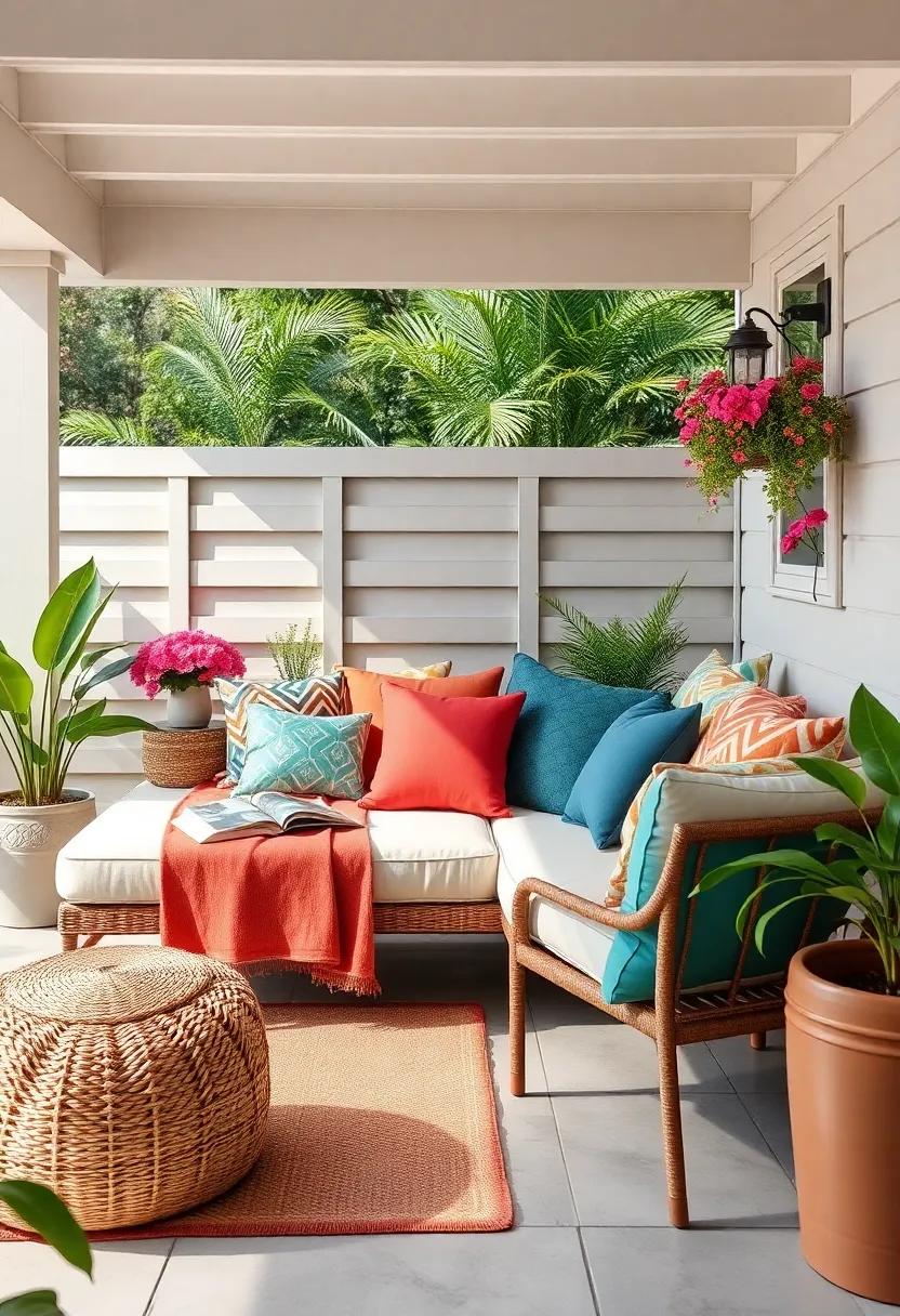 Create a vibrant outdoor reading nook by placing a comfy chaise with an array‌ of colorful throw pillows,​ inviting you to‌ lose yourself in a book