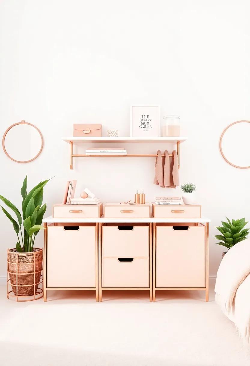 Unique Storage Solutions in Rose Gold‍ Infusing Functionality with flair