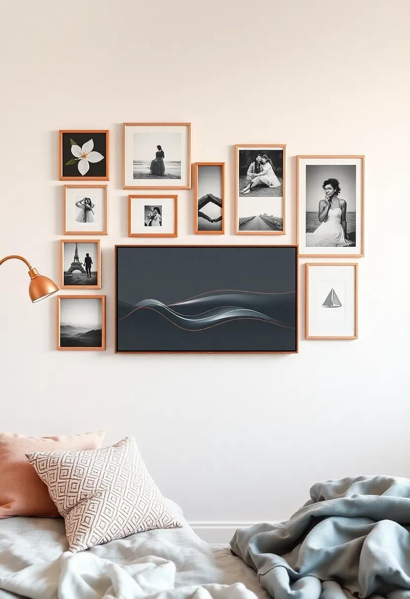 Transforming a Blank Wall into a Rose Gold Gallery of Memories and Style