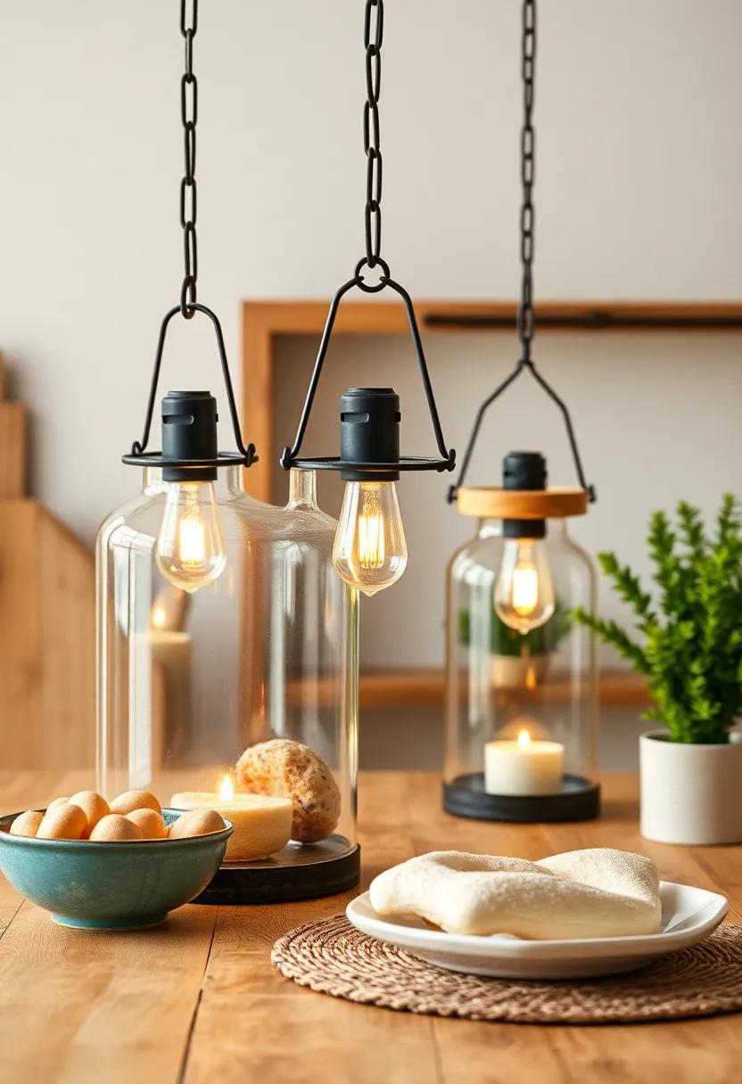 country Glass ‍Jar Lanterns: These quaint⁢ glass ⁣jar⁤ lanterns offer a charming rustic vibe, ‍perfect‌ for accentuating your home-cooked meals with a magical glow