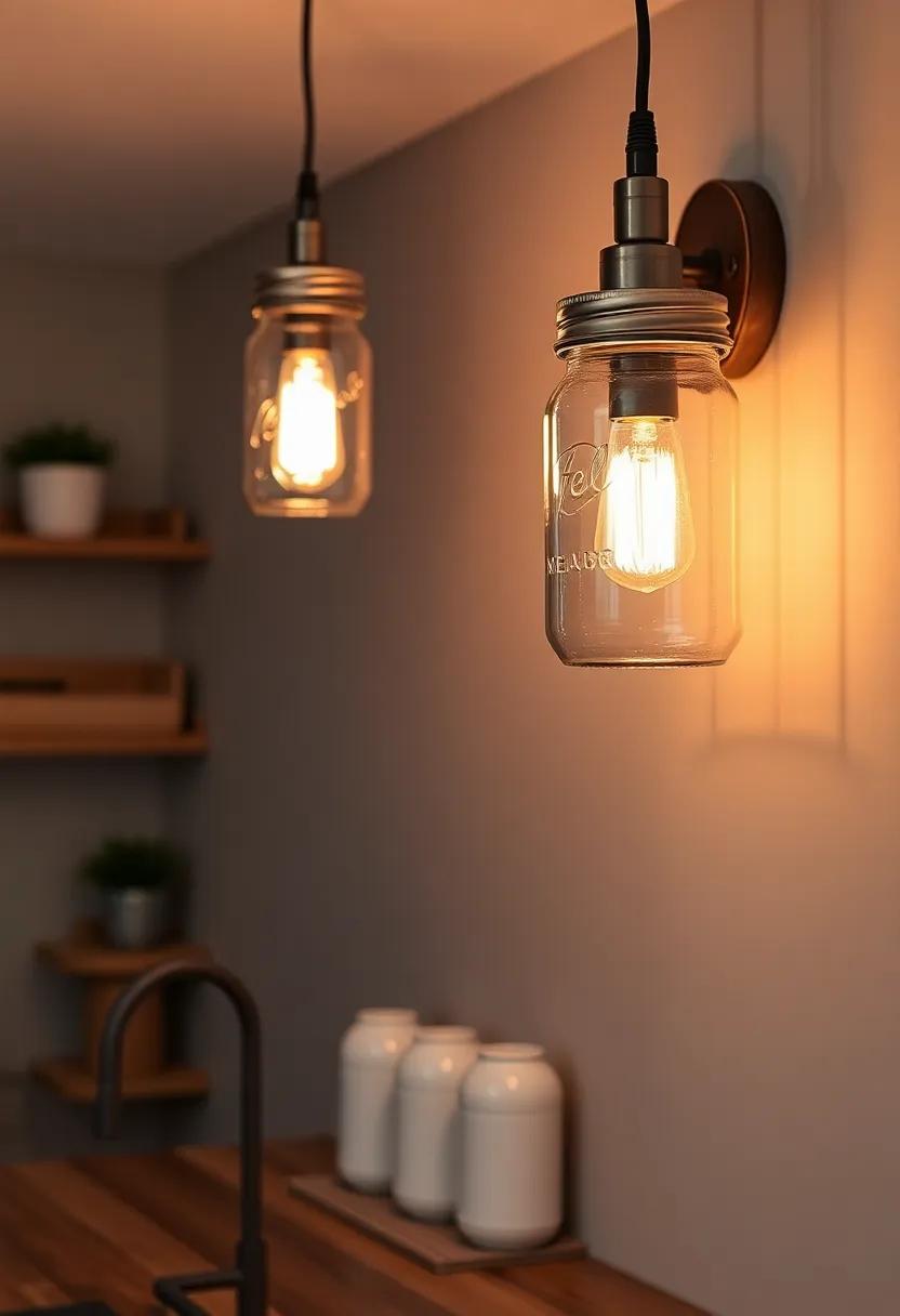 mason Jar ​Wall Lights: Bring⁣ versatility to ⁢your kitchen with mason⁢ jar ‌wall⁣ lights that are⁢ both‌ practical and⁣ visually appealing