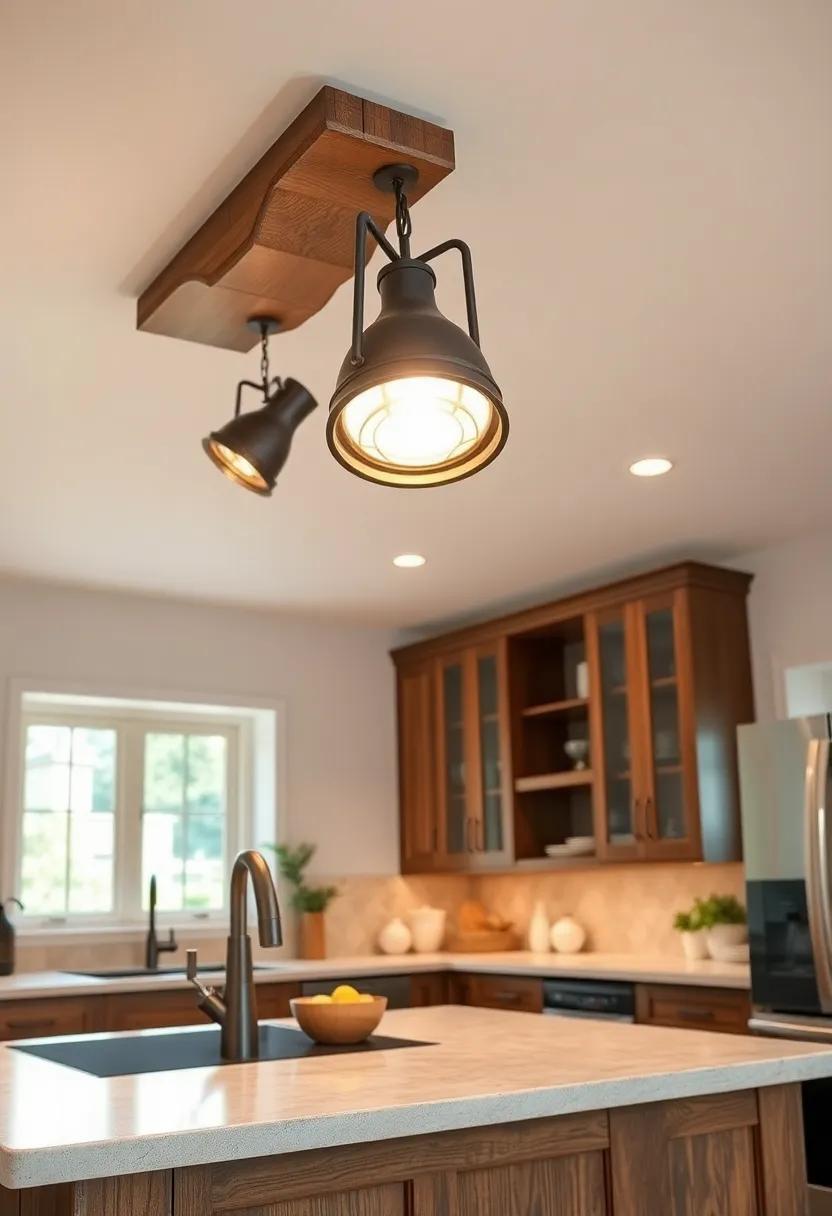 Rustic Ceiling Spotlights:‌ Ideal for​ focused illumination‍ over kitchen islands,​ these‍ rustic spotlights blend functionality ⁢with ⁤a stylish aesthetic