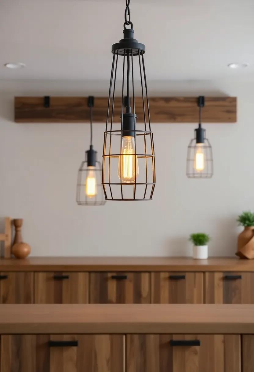 Rustic Metal Cages: with their wireframe design, rustic metal⁢ cage lights add an industrial twist to‍ your kitchen while‍ keeping it beautifully⁤ illuminated