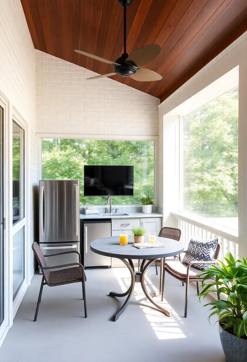 Maximizing Corner Spaces on Your Screened Porch‍ for Dining and Fridge