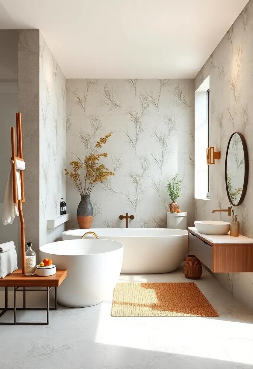 Calming Wallpaper:⁢ Consider wallpaper with a‌ subtle, nature-inspired print to enhance tranquility without overwhelming the senses