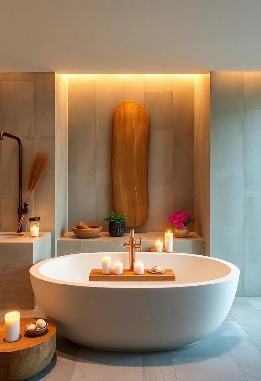 Mindfully Positioned Candles: Arrange candles at various heights around your tub for a serene ambiance ⁢that invites relaxation