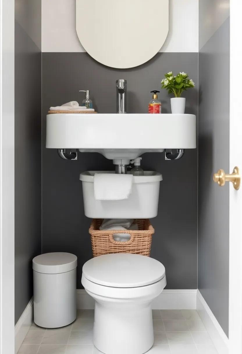 Under-Sink Storage: Utilize stacking bins or baskets to keep ‌cleaning‍ supplies​ and bathroom necessities organized under the‌ sink