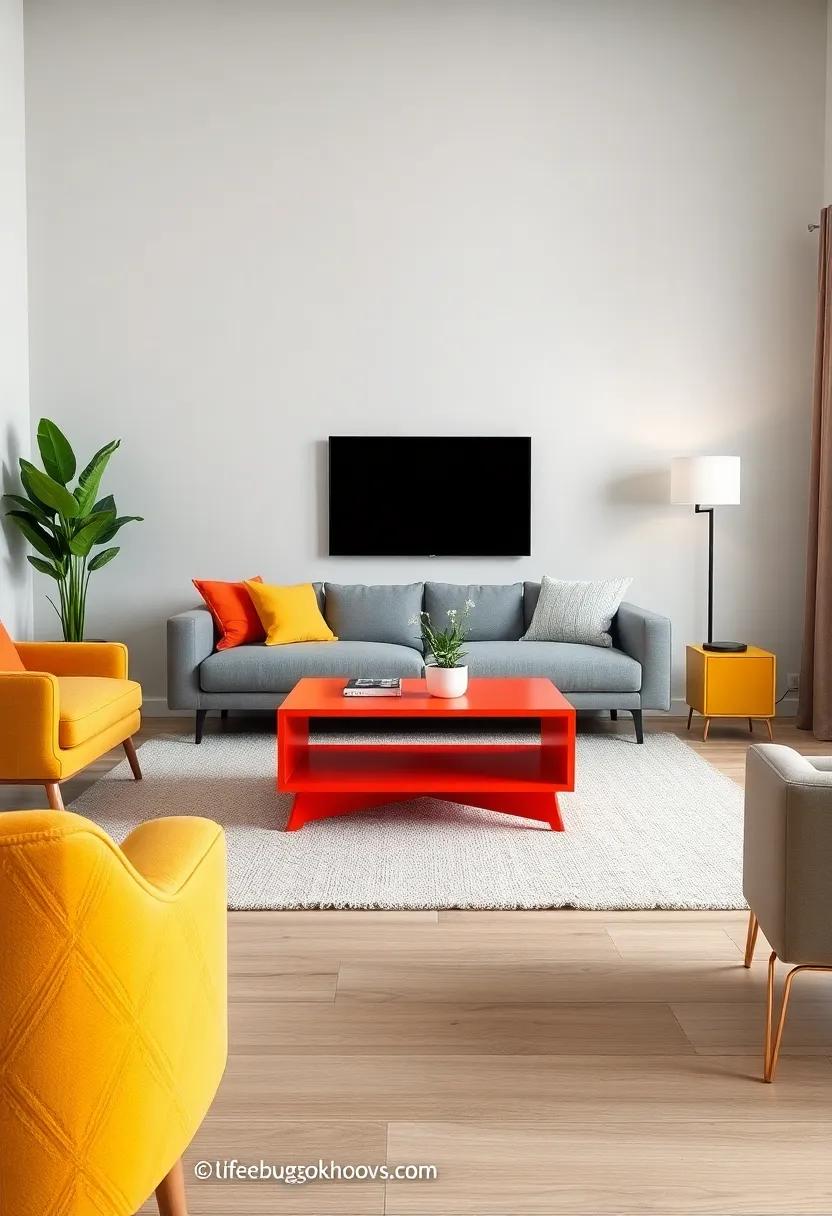 Color Blocking: Pair ‍a vibrant coffee table with contrasting furniture to create⁢ a⁢ striking color-blocking effect⁣ that energizes the room