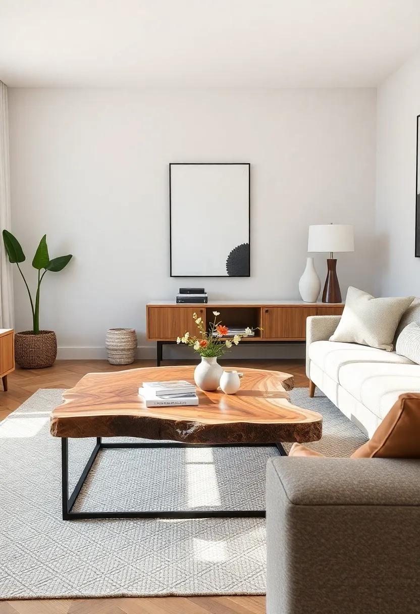 Farm-to-Table:‌ Incorporate a live-edge​ wood ⁢coffee table, showcasing the natural beauty of⁢ raw materials in ⁤a contemporary​ way