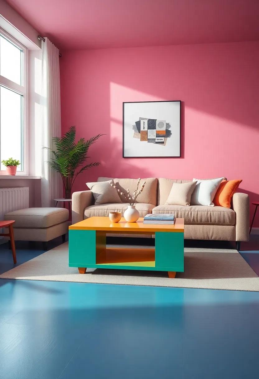 Bold ⁣Colors: Make a statement with a brightly‌ colored coffee table that draws the‍ eye and adds‌ a pop ⁣of personality to your living area