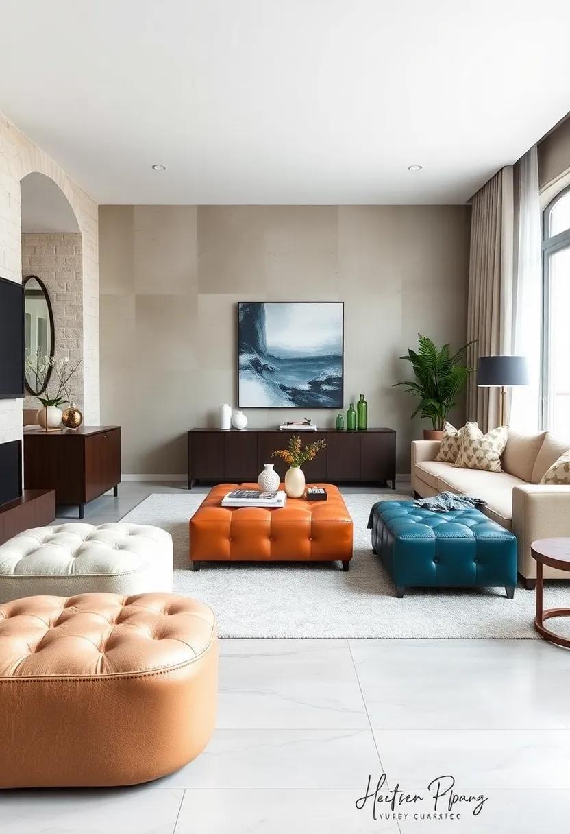 Faux Leather Charm:​ Opt for faux leather ottomans that‍ add a sense of sophistication while providing an easy-to-clean and functional storage solution