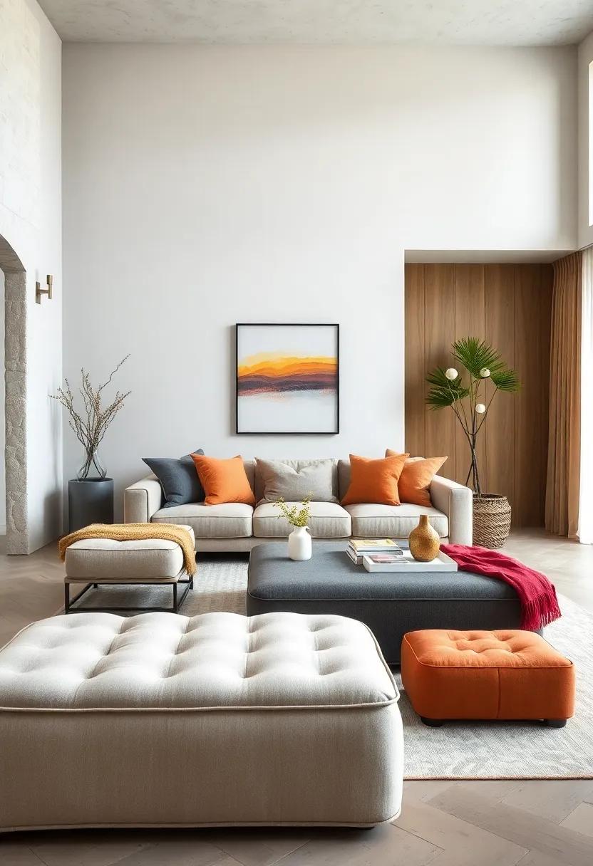 The​ Upholstered Marvel: Look​ for an upholstered ottoman with a removable top, perfect for storing ​throws and pillows when not in use