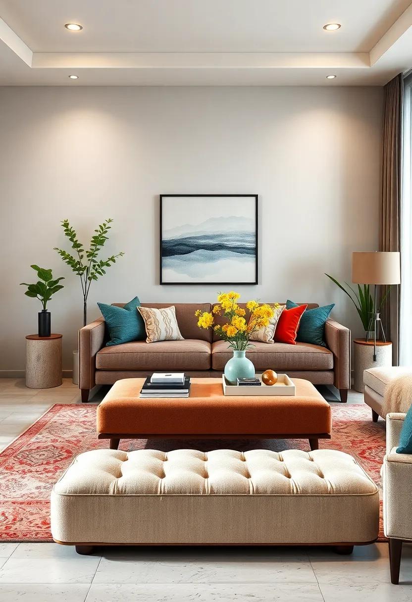 Decorative Bench ​Ottomans: Consider benches that function as ottomans with storage, ⁣providing a stylish ⁤statement while accommodating ‌your living room⁢ necessities