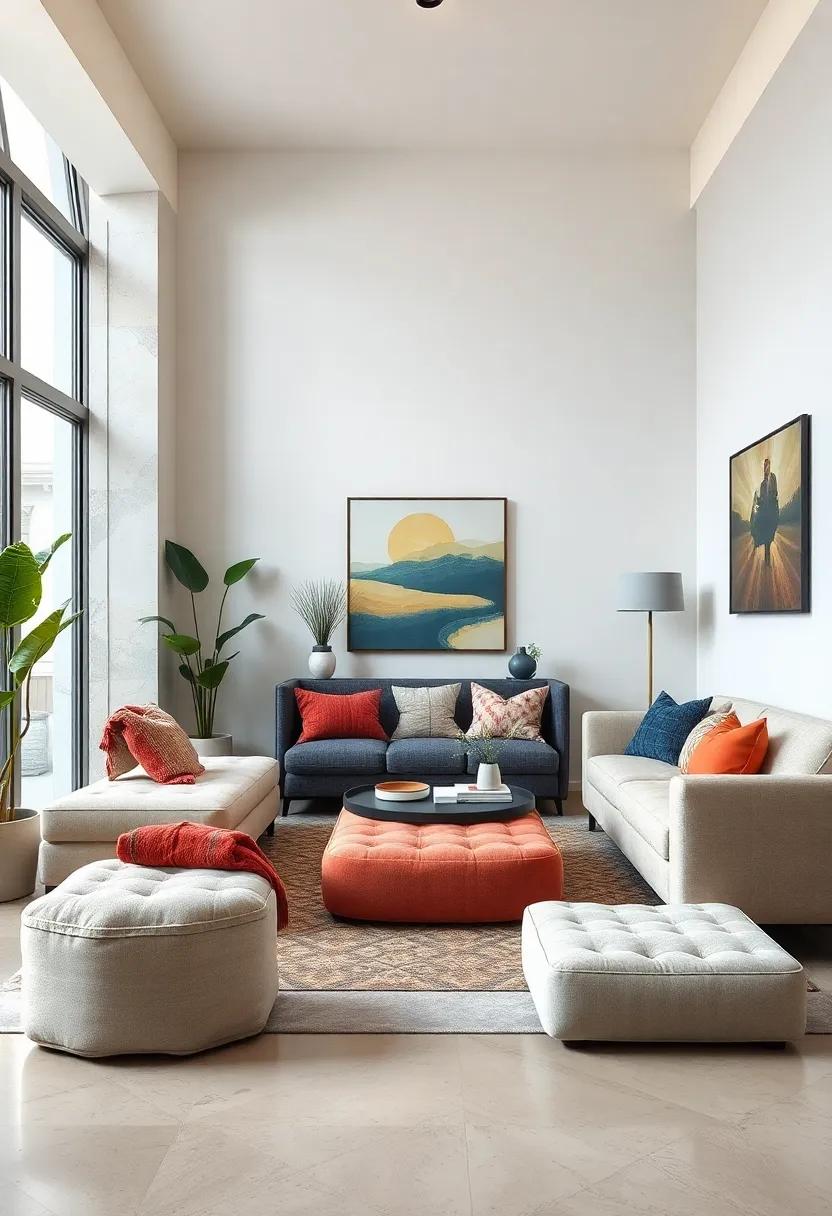 Ottoman Set with⁣ Different Heights: Choose a set of ottomans of varying ‌heights,allowing you​ to create dynamic storage options that can be⁢ styled in layers
