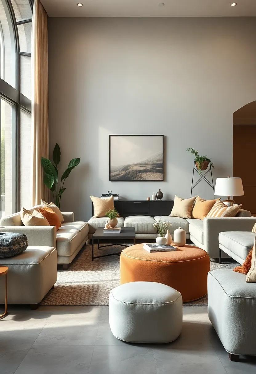 Stacking Ottomans: Explore stacking ottomans that create additional ⁢floor space when needed and can be stylishly arranged when on display