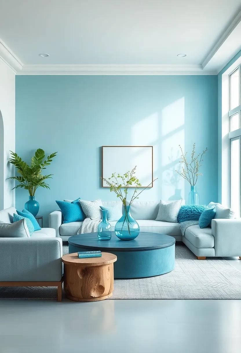 Aqua⁢ Splash​ in Accessories: Inject ​a ⁢splash ​of aqua⁢ through decorative pillows or vases to create a⁢ playful ⁢yet ⁣soothing contrast to ⁣your soft blue scheme