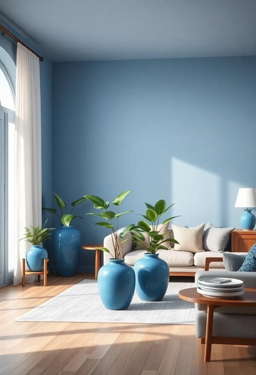 Blue-Ceramic Pottery: Incorporate elegant blue ⁤ceramic pots with green plants to⁤ bring life ‌and color while maintaining a peaceful atmosphere