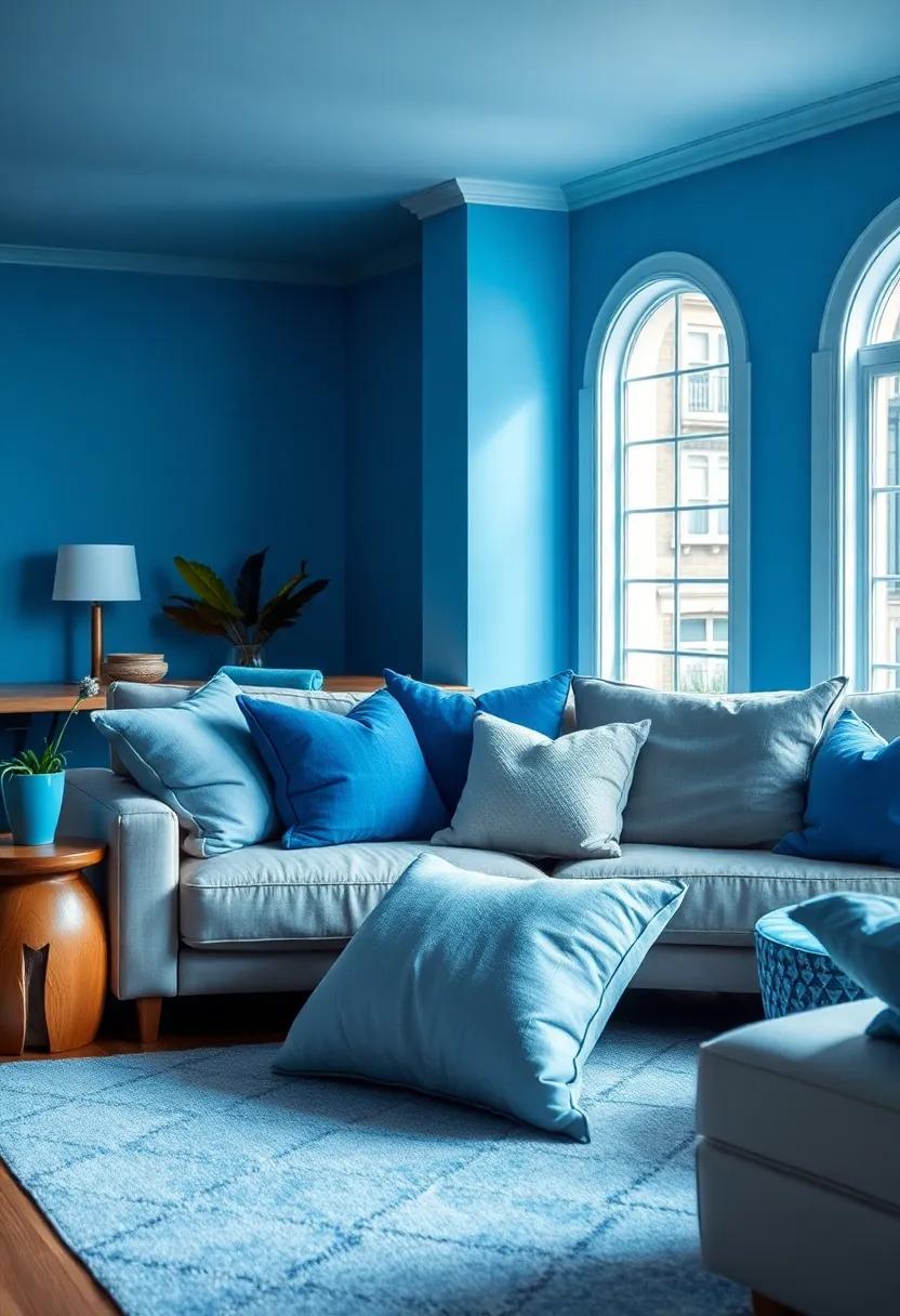 Textured Blue Pillows: mix ‌and match textured​ blue pillows in varying shapes and sizes to create a lush, ‍inviting ⁢couch that begs for relaxation