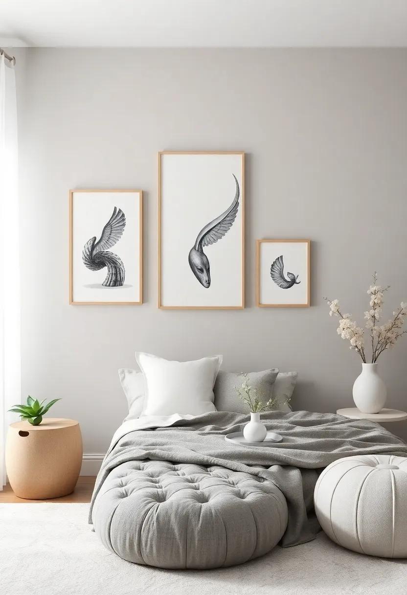 Choose Artful Wall Décor: Hang oversized art⁣ pieces or unique sculptures ⁣that inspire and engage while maintaining the room's elegant ‌simplicity