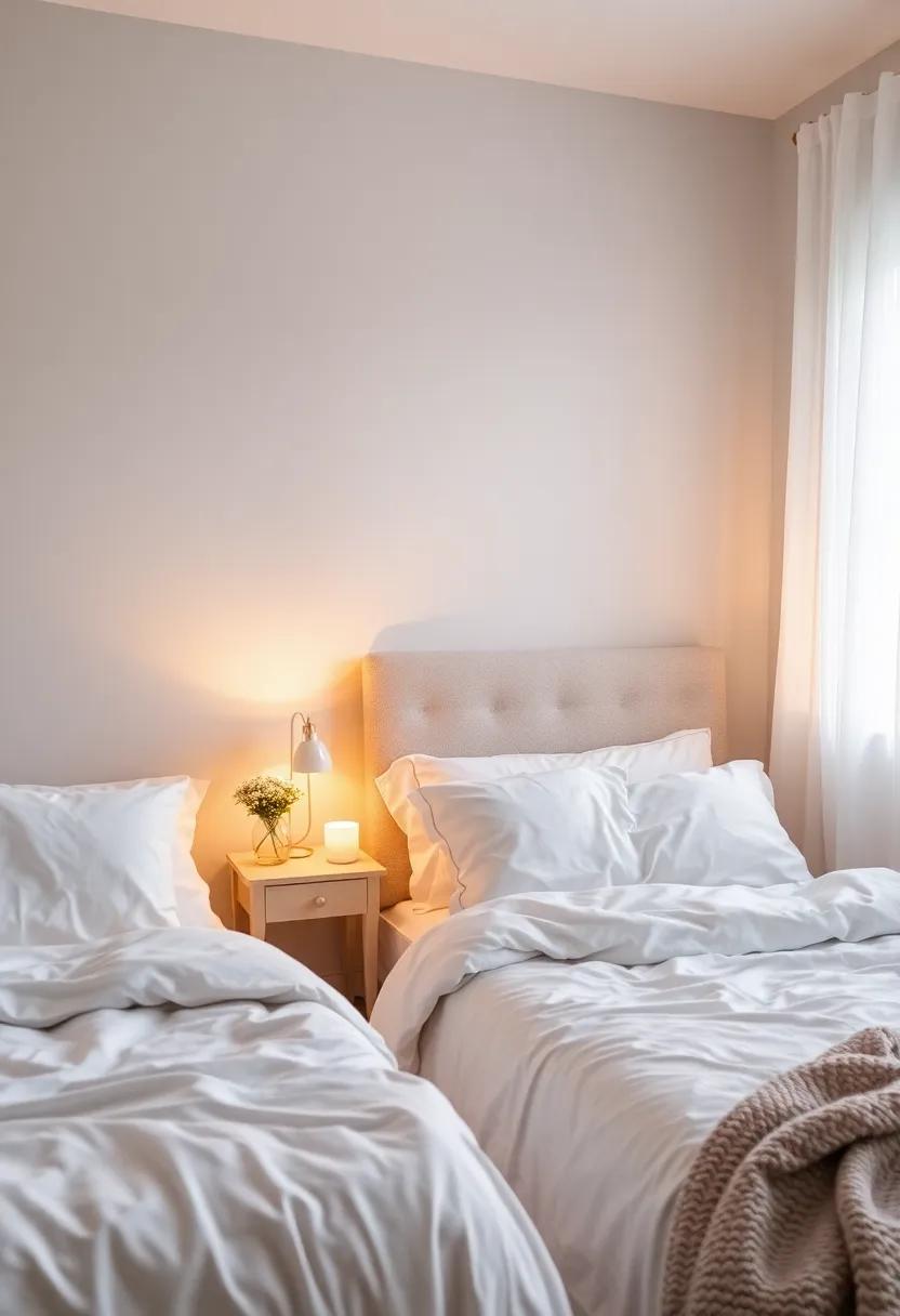Use Soft Lighting: Choose warm, ambient lighting options like table lamps or fairy lights to create a tranquil, inviting glow in the evening