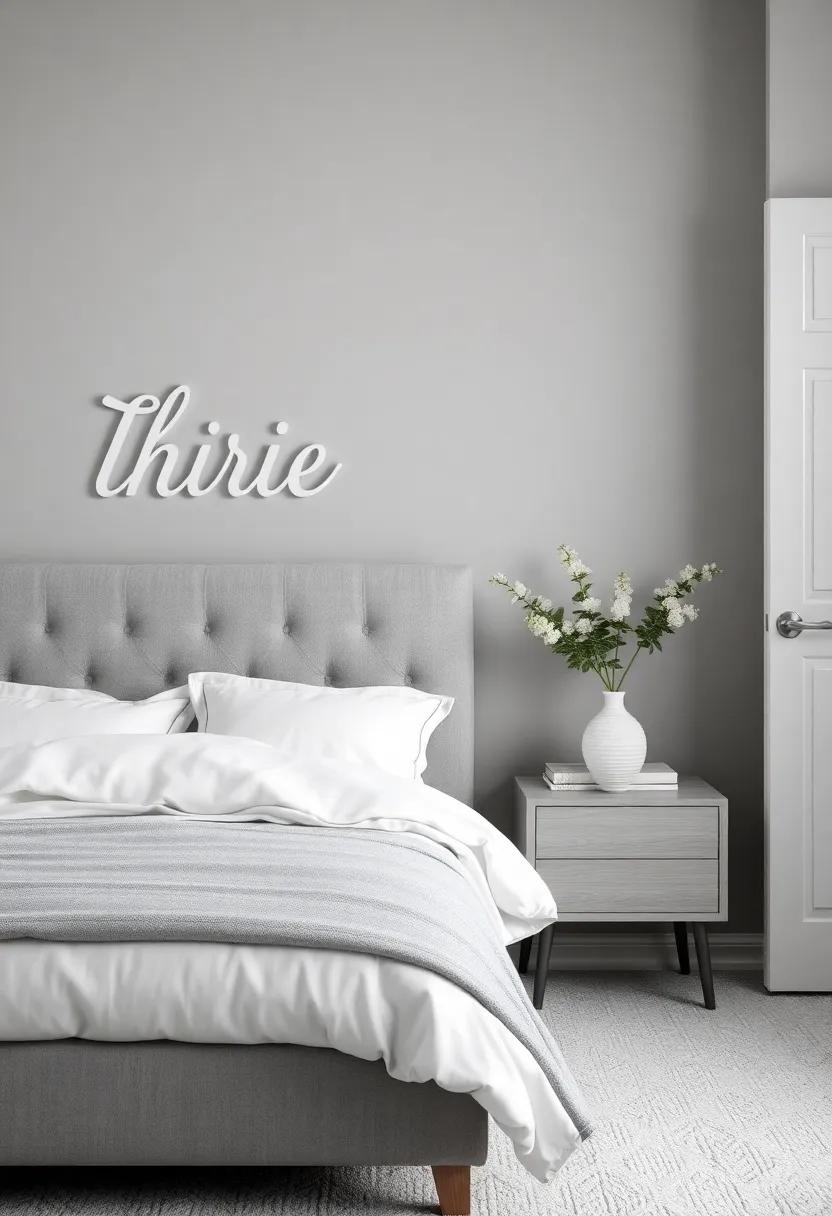 Personalize with Name Decor: Incorporate custom name⁤ plaques ​or initials in a soft graphic ‍style that blends⁣ elegantly with ⁣the grey theme