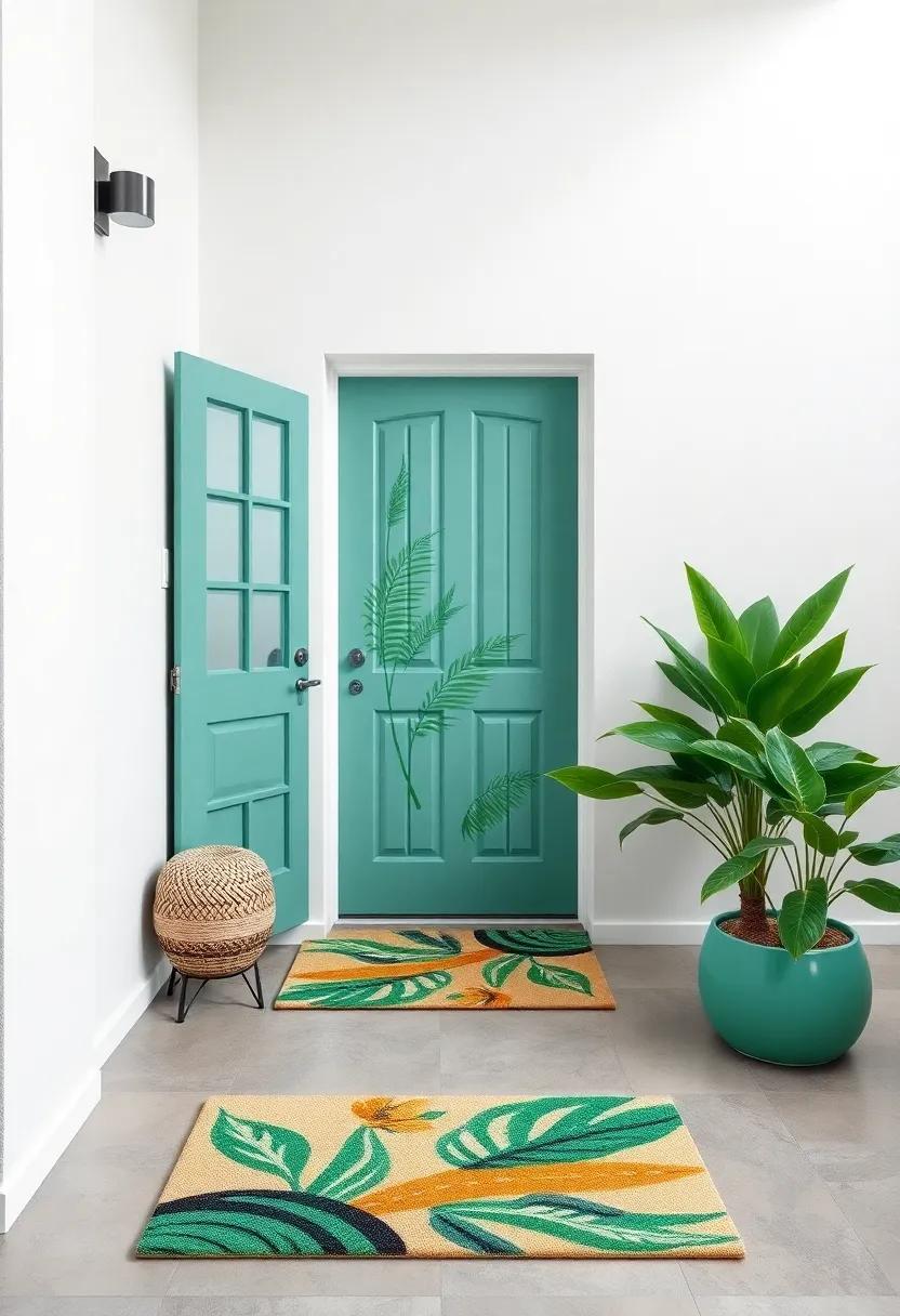 Utilizing Artistic Door Mats to Enhance Your Tropical Entry Vibe