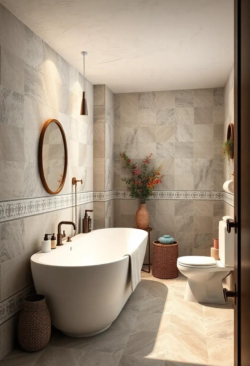 Consider decorative ceramic tiles for backsplashes,featuring intricate designs that harken back to classic european bathrooms