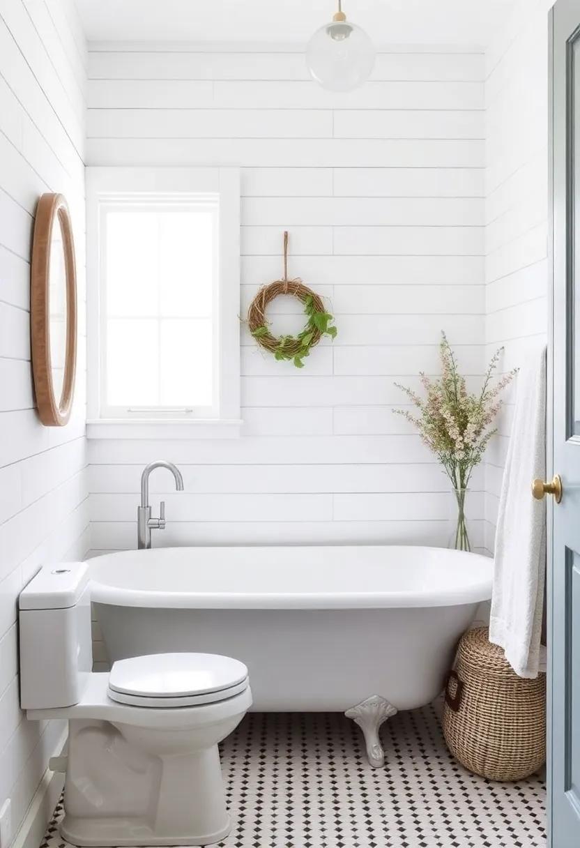 Crisp White Shiplap Walls –‌ Nothing says coastal charm quite ⁣like‌ classic shiplap, offering a​ fresh⁣ backdrop that brightens‌ any bathroom