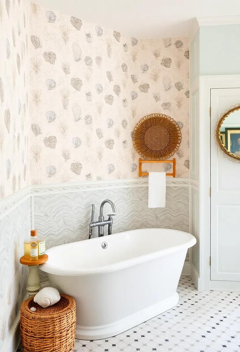 Seashell-Patterned Wallpaper – Consider a subtle seashell or wave print‍ for ‌an accent wall⁤ that adds depth and thematic significance to ​the space