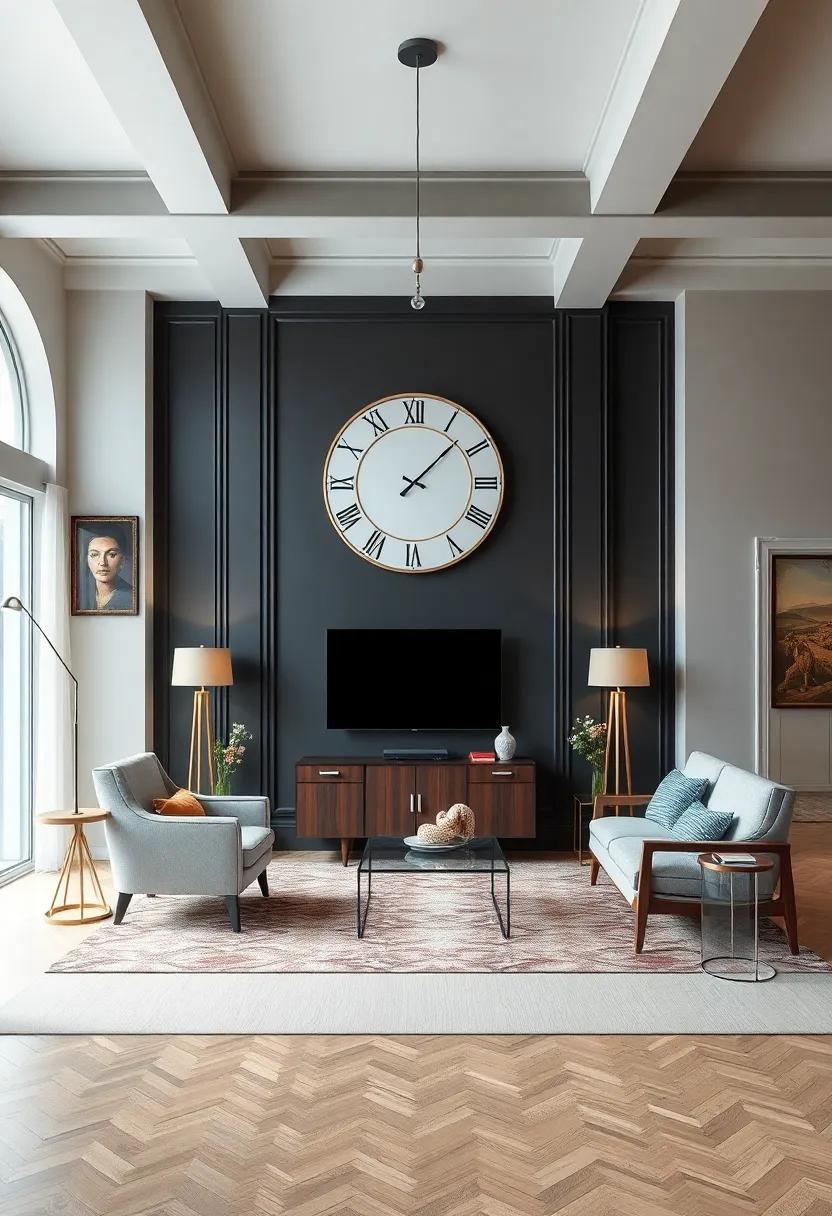 Integrating Classic Art Deco Pieces‌ in a Lofty Space