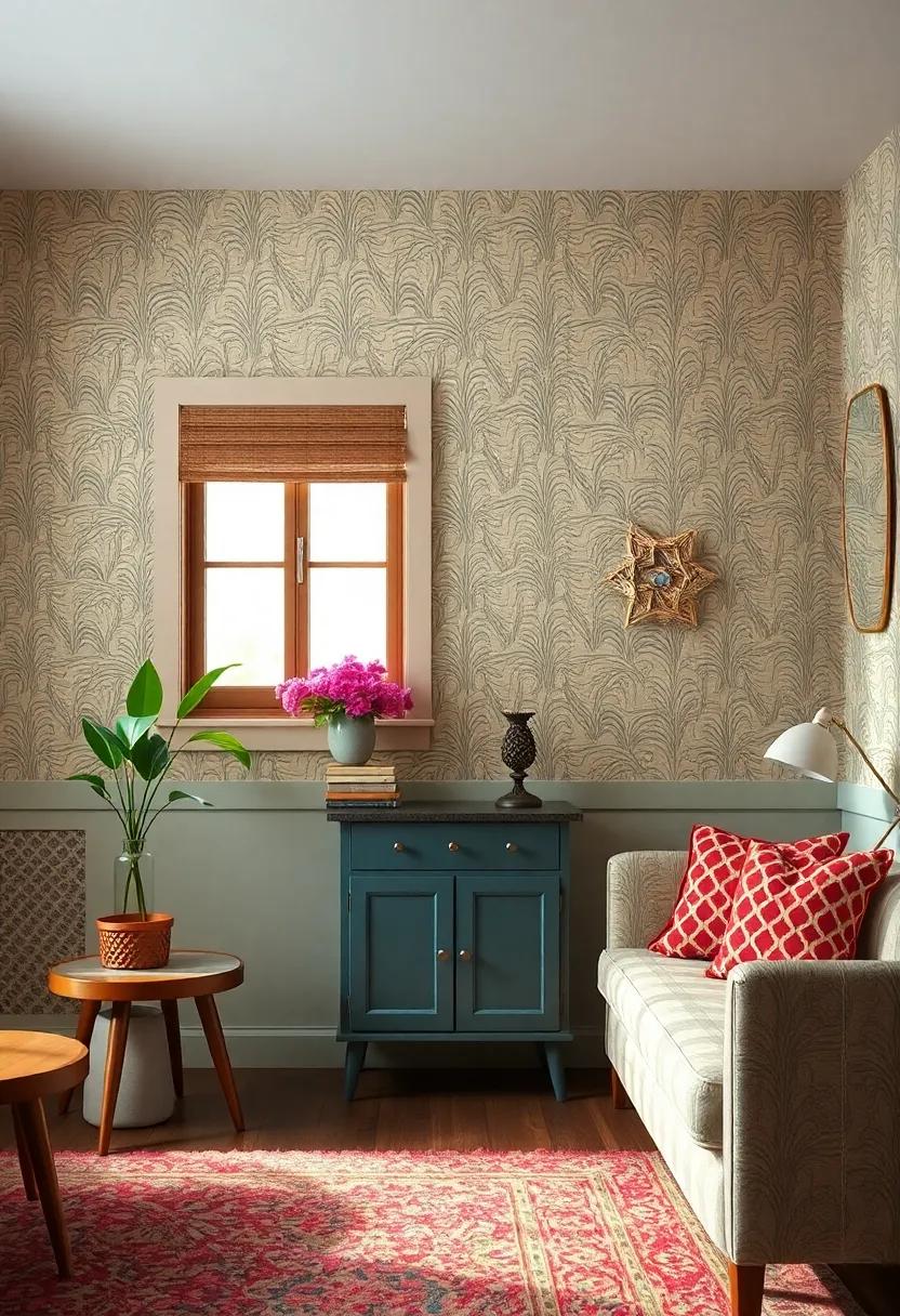 Merging Retro ⁤Wallpaper Patterns with Modern ⁤Paint Techniques