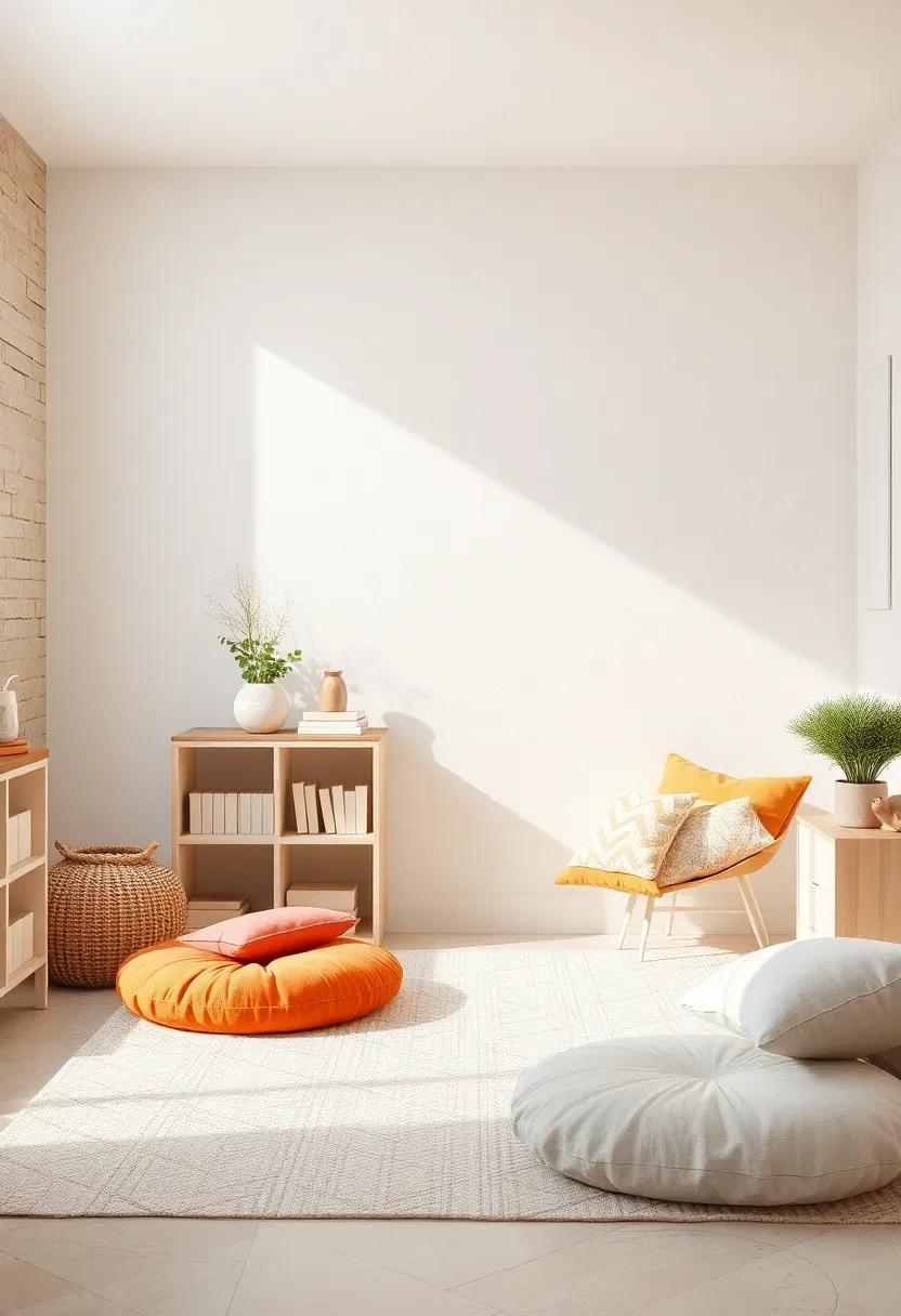 Cozy Corner with Floor Cushions: Designate a play area with soft floor cushions‌ in complementary colors, creating⁣ a cozy ‌spot for play and exploration