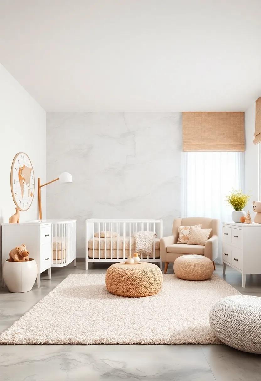Soft Area Rugs: Lay down a plush, beige area rug that adds softness underfoot while anchoring the room with a cohesive ‍look, ‌making playtime‌ more comfortable