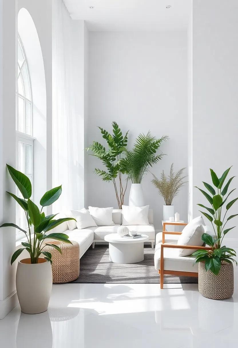 Nature's Touch: Incorporating Greenery into White Interiors