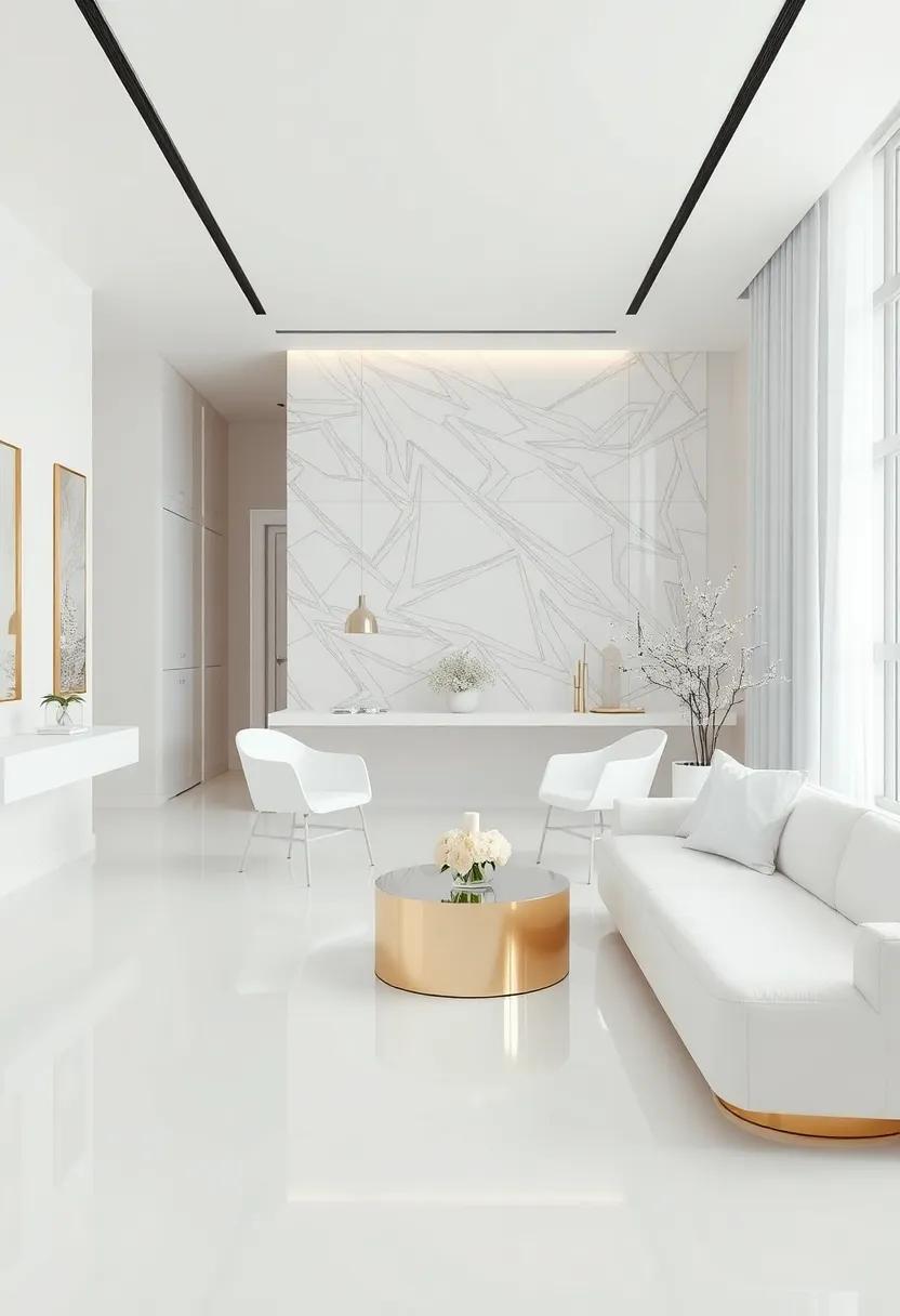Sophisticated pairings: White and Metallics for a Luxurious feel