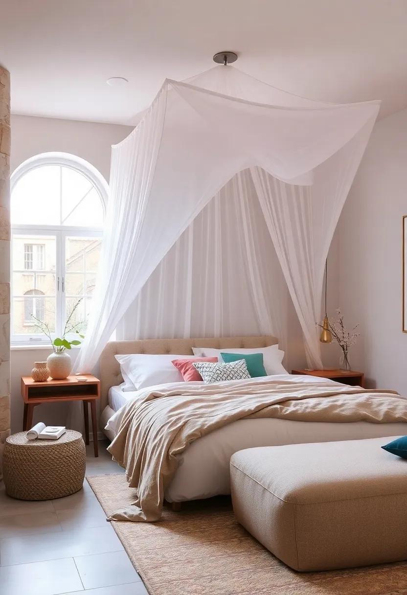 Dreamy Canopy: Hang ‍a ⁣sheer, flowing canopy above your bed to create a whimsical retreat and a sense⁢ of ⁤cozy seclusion